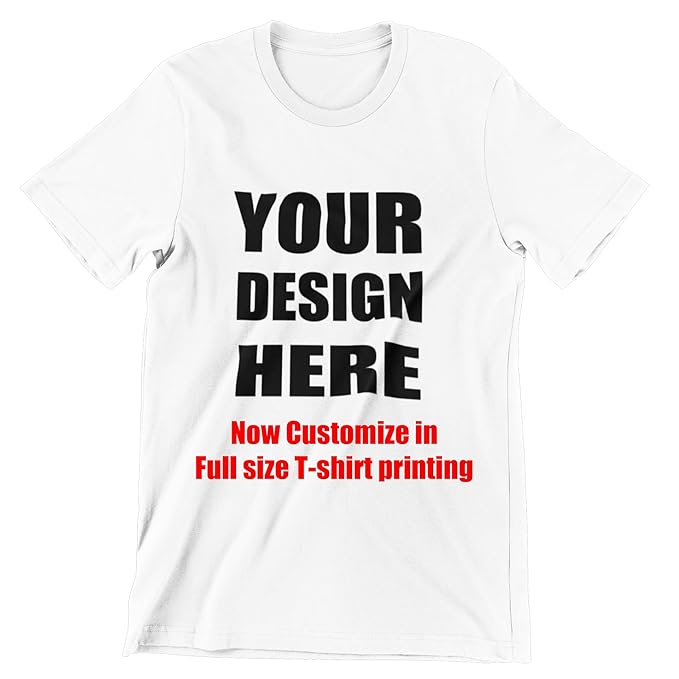 Customized and Personalize White Round Neck Photo Print T-Shirt