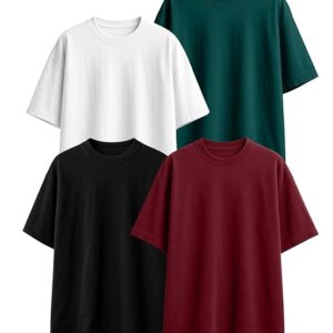 Veirdo Men & Boys Oversized Loose Fit Half Sleeve Solid Core T‑Shirt