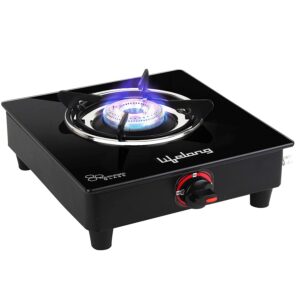 Open Single Burner Glass Gas Stove